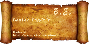 Basler Edgár névjegykártya